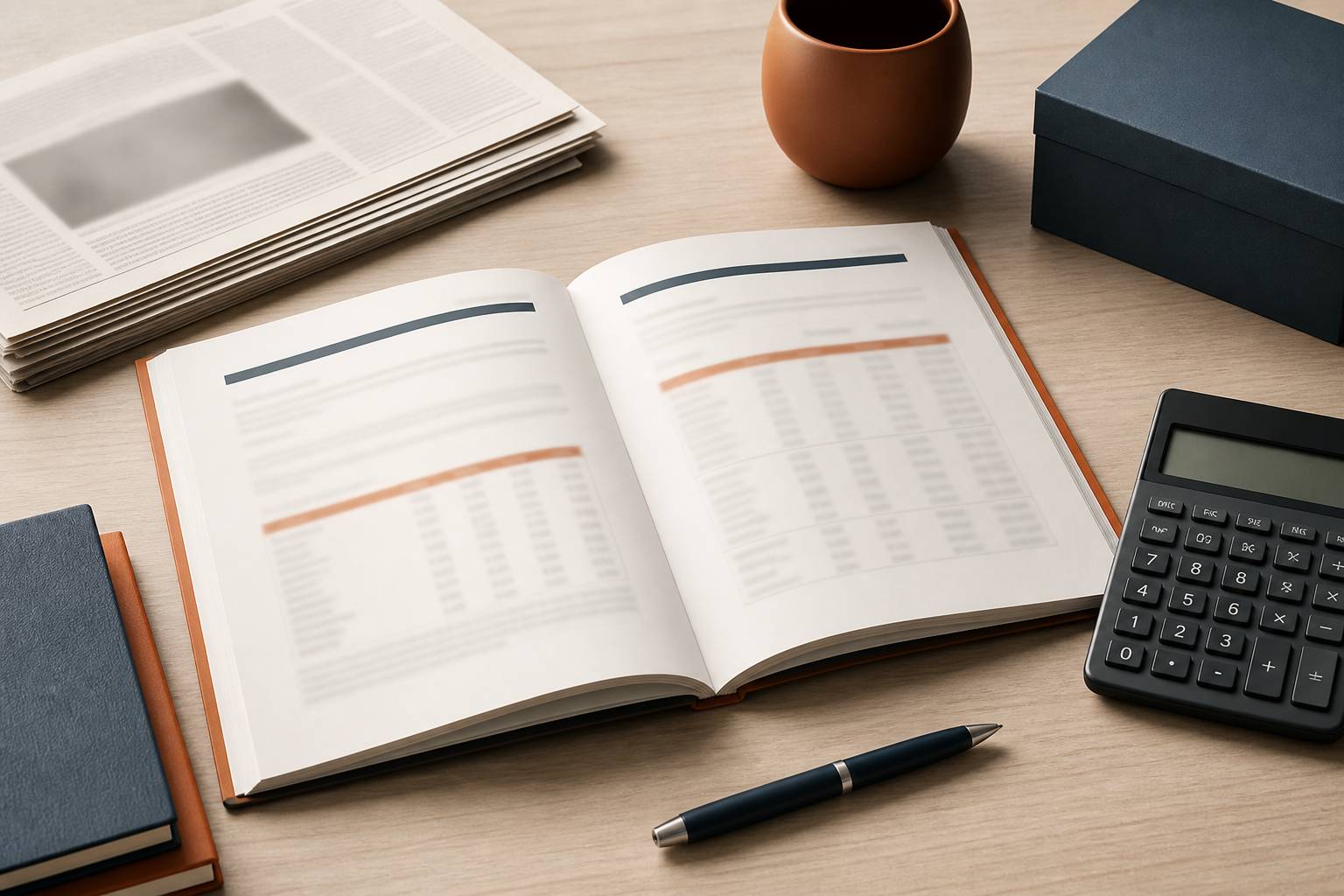 Document officiel vierge avec tableau flou et calculatrice pour l'indice ILC