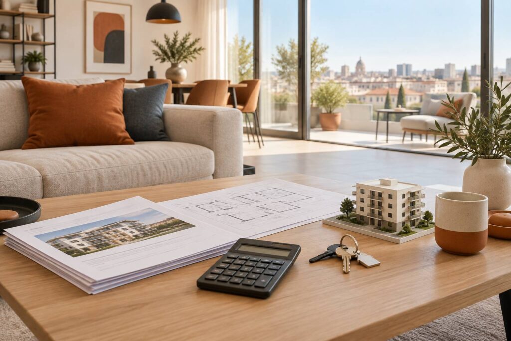 Illustration éditoriale du sujet : Appartement à Montpellier : acheter ou louer, le comparatif