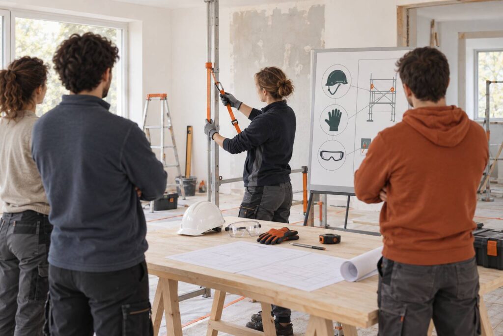 Illustration éditoriale du sujet : Formation chantier avec La Minute Chantier : le programme