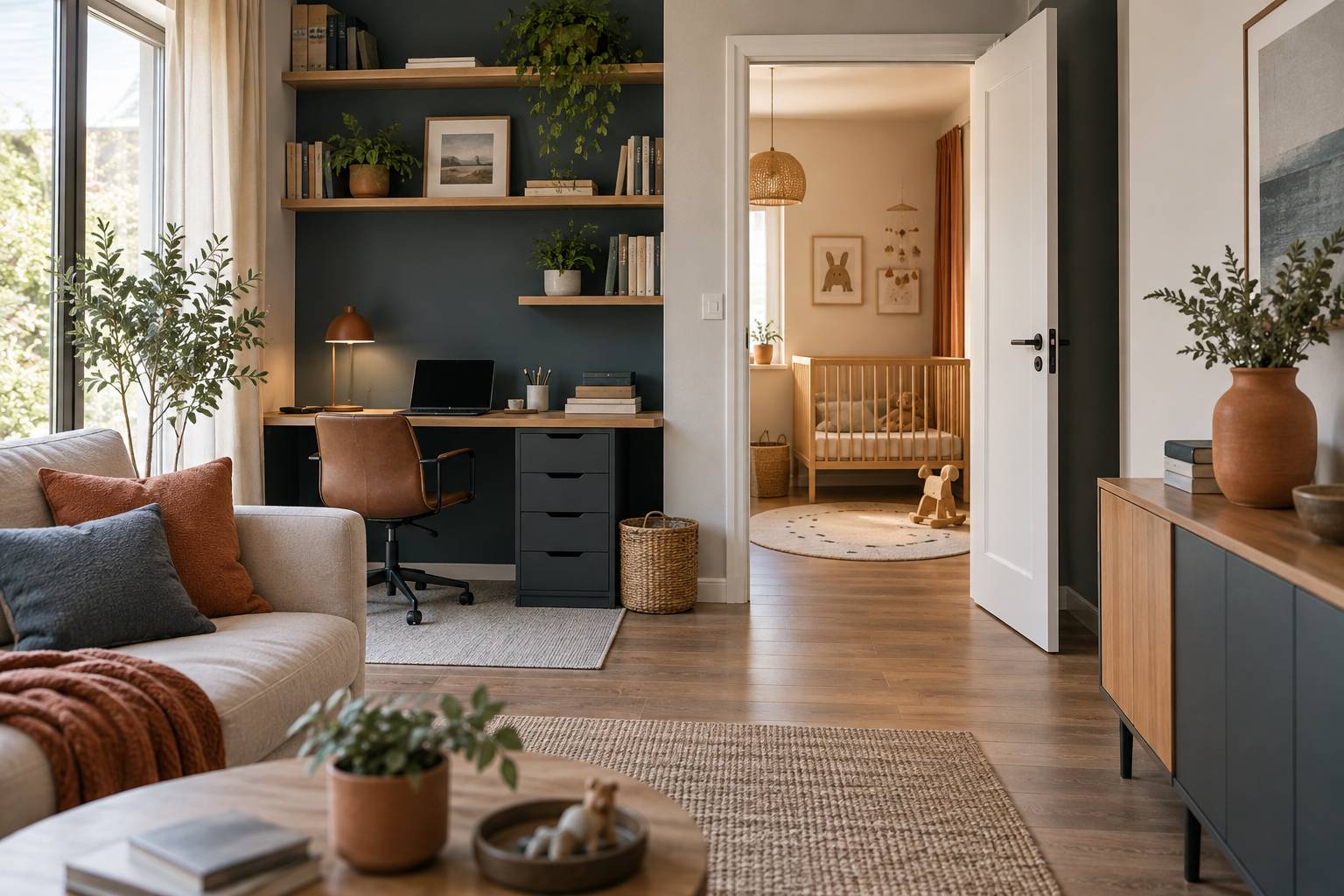Illustration éditoriale du sujet : Logement et arrivée d'un enfant : pièce en plus, sécurité et mise en conformité