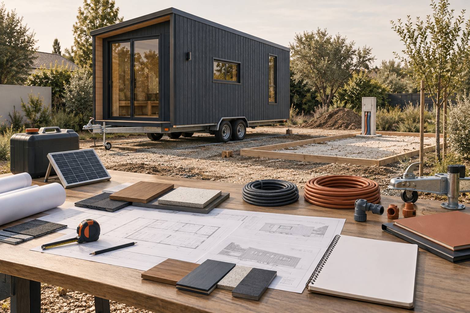 Illustration éditoriale du sujet : Tiny house : prix moyen constaté et postes de dépense